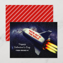 Ur den här världsretenraketen Kids Valentine Helg Vykort