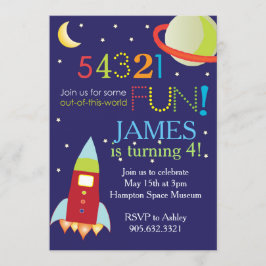 Ur den här världsrymdens Födelsedagsfest Inbjudningar