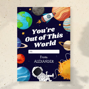 Ur det här World Space Kids Alla hjärtans dag-kort Julkort