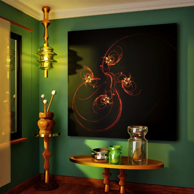 Ur det mörka moderna minimalistiska abstrakta kons canvastryck (Out of the Dark Abstract Art Wrapped Canvas Print)