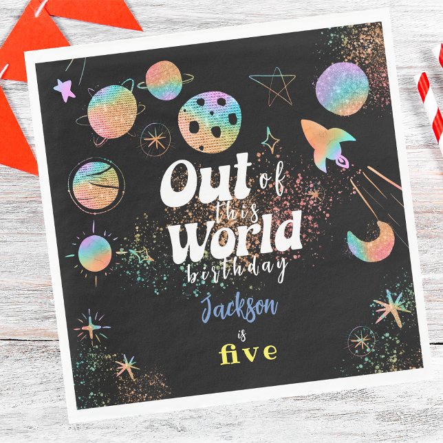 Ur detta världsområde äventyr barns födelsedag pappersservett (Skapare uppladdad)