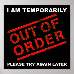 Ur funktion Rolig Poster svart