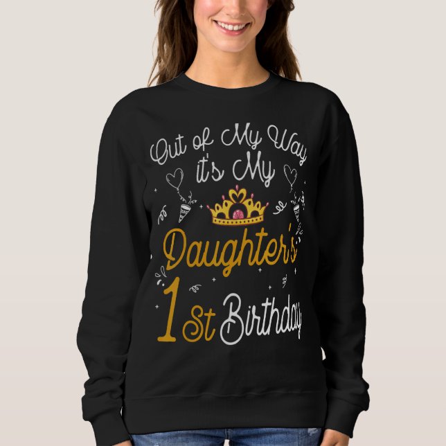 Ur min väg är det min dotters första födelsedag t shirt (Framsida)