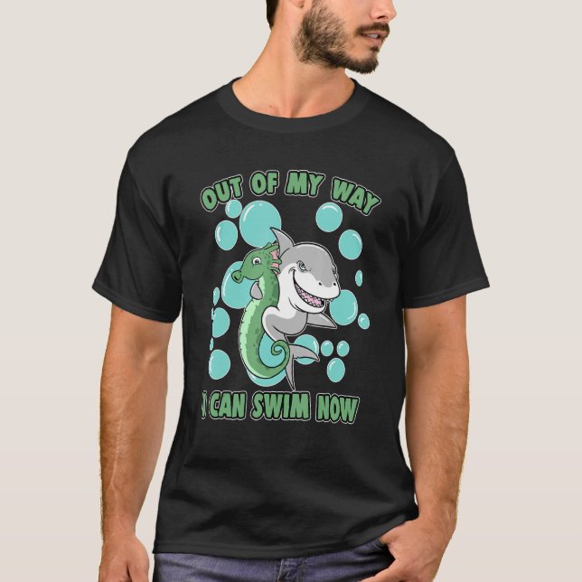 Ur min väg kan jag Simma nu Seahorse Shark T Shirt (Framsida)