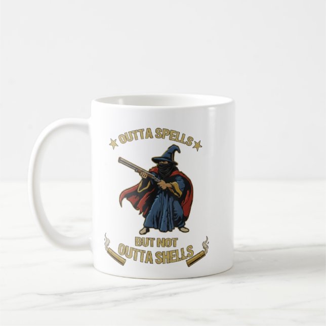 Ur Spells är slut men inte Ur Kulor Fantasy Meme V Kaffemugg (Vänster)