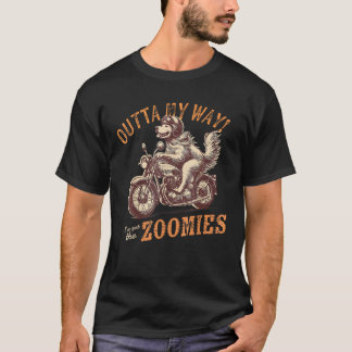 Ur vägen jag har zoomies Rolig hund Golden Bik T Shirt