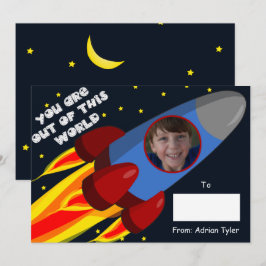 Ur World Rocket Classroom Valentines day Julkort