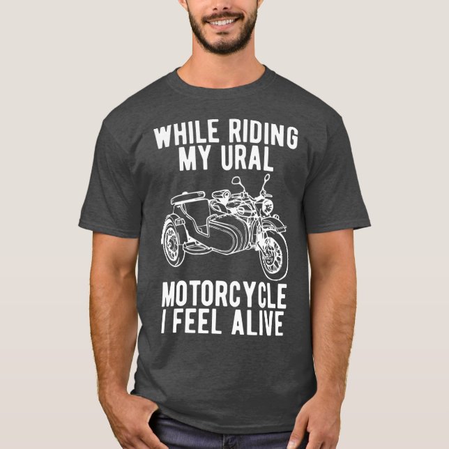 Ural motorcycle offroad motorcyclist  (3) t shirt (Framsida)