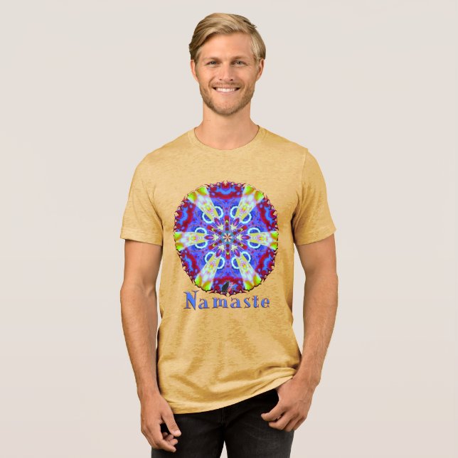 Uraniansk Namaste Kalejdoskop T Shirt (Framsida Full)