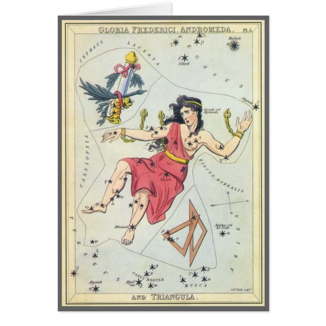 Urania's Mirror, Antik Astronomi Himmelskarta Hälsningskort (Framsidan)