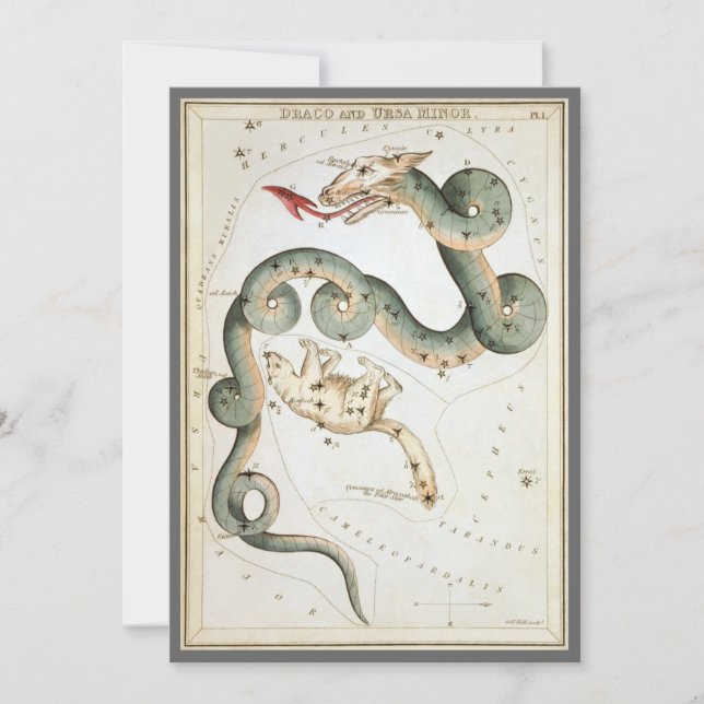 Urania's Mirror, Antik Astronomi Himmelskarta Inbjudningar (Framsida)
