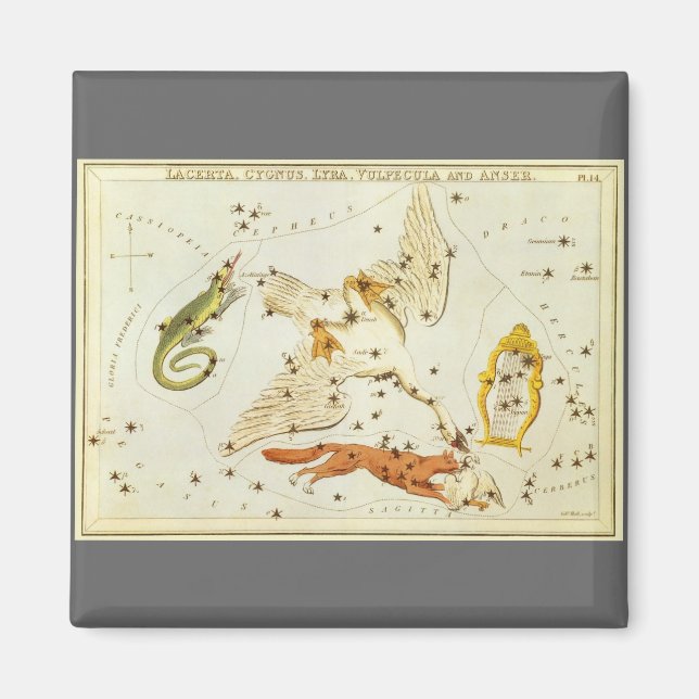 Urania's Mirror, Antik Astronomi Himmelskarta Magnet (Framsidan)