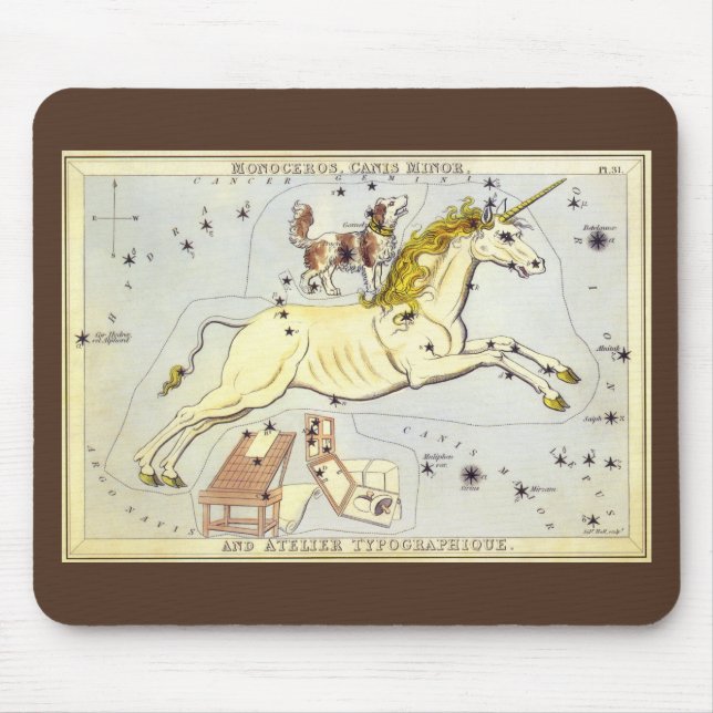 Urania's Mirror, Antik Astronomi Himmelskarta Musmatta (Framsidan)