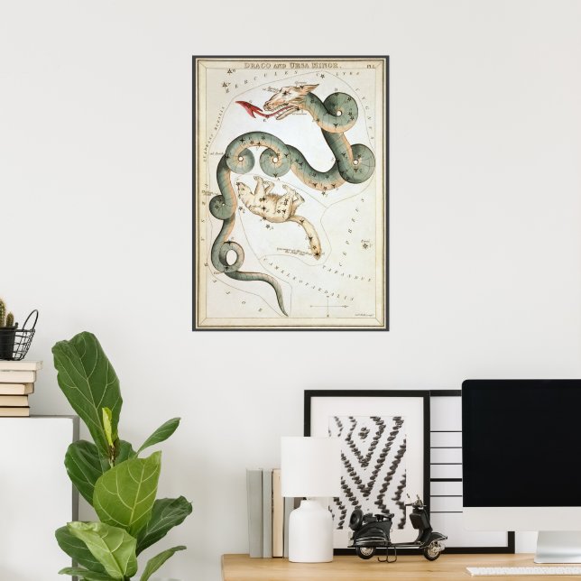 Urania's Mirror, Antik Astronomi Himmelskarta Poster (Hemmakontoret)