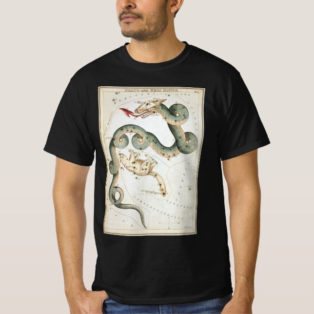 Urania's Mirror, Antik Astronomi Himmelskarta T Shirt (Framsida)