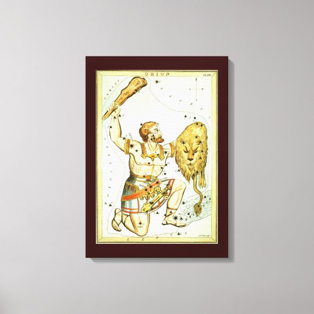 Urania's spegel, antikt astronomiskt himmelskarta canvastryck (Framsida)