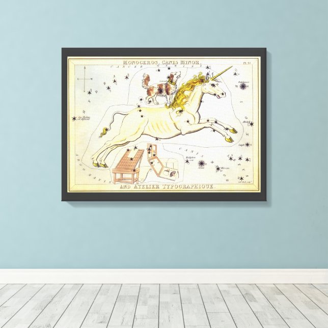 Urania's spegel, antikt astronomiskt himmelskarta canvastryck (Insitu (trägolv))
