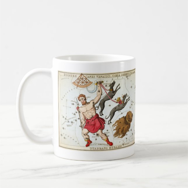 Urania's spegel, antikt astronomiskt himmelskarta kaffemugg (Vänster)