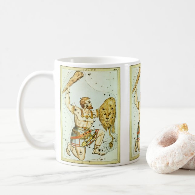 Urania's spegel, antikt astronomiskt himmelskarta kaffemugg (Med munk)