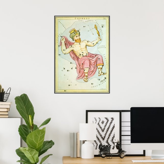 Urania's spegel, antikt astronomiskt himmelskarta poster (Hemmakontoret)