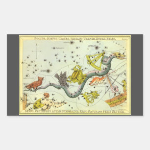 Urania's spegel, antikt astronomiskt himmelskarta rektangulärt klistermärke