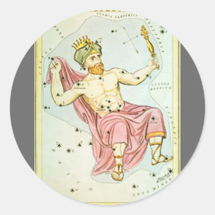 Urania's spegel, antikt astronomiskt himmelskarta runt klistermärke