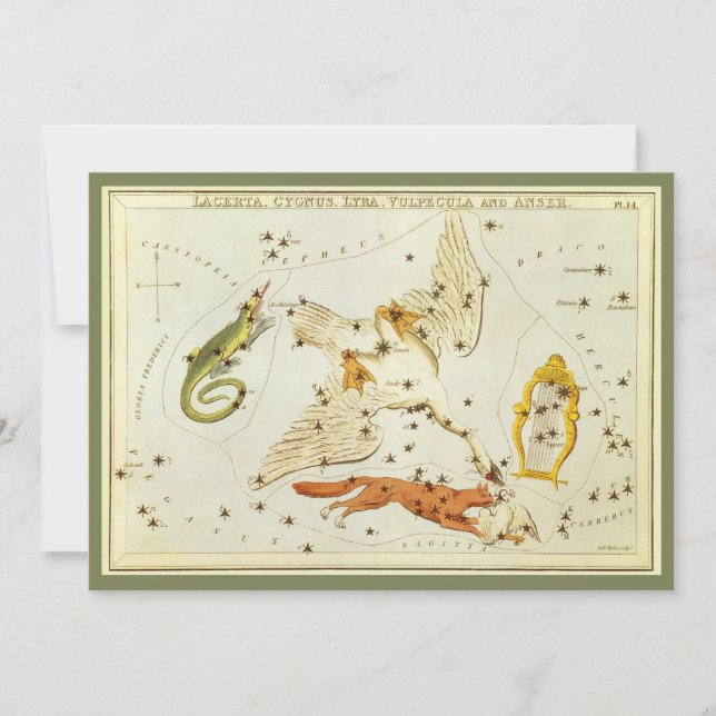 Uranias Spegel, Vintage astronomi Celestial Karta (Framsida)