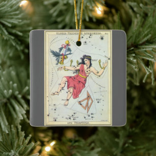 Uranias Spegel, Vintage astronomi Celestial Karta Julgransprydnad Keramik