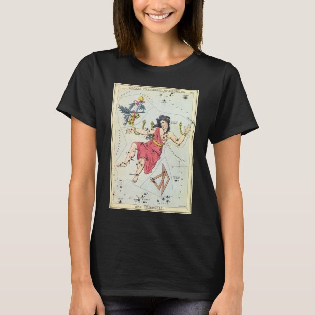 Uranias Spegel, Vintage astronomi Celestial Karta T-shirt (Framsida)