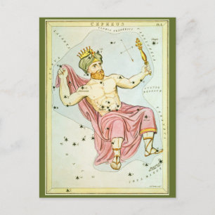 Uranias Spegel, Vintage astronomi Celestial Karta Vykort
