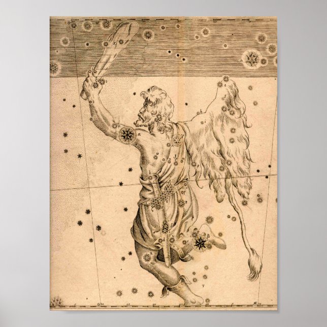 Uranometria Orion Johann Bayer Poster (Framsidan)