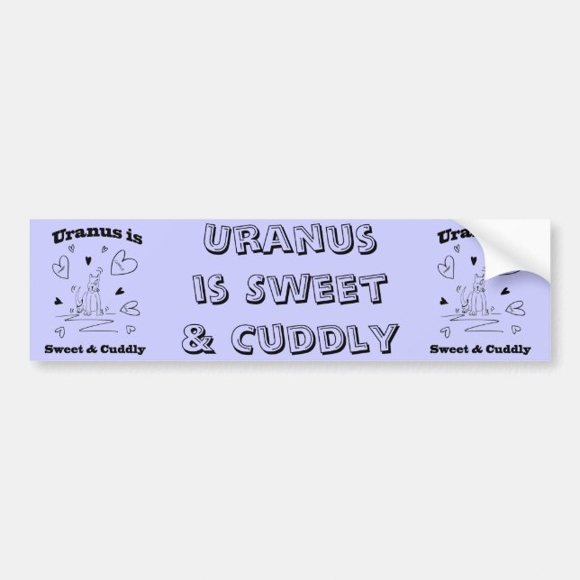 Uranus är den söta & keliga bildekalet bildekal (Framsidan)