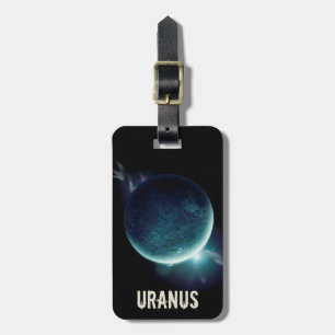 Uranus blå planet 3d universum illustration bagagebricka
