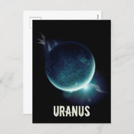 Uranus blå planet 3d universum illustration helg vykort