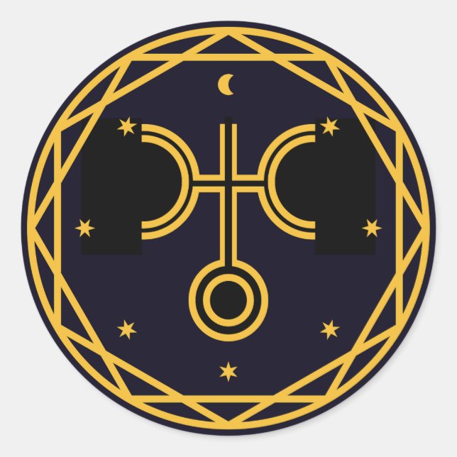 Uranus Occultic Celestial Party Runt Klistermärke (Framsida)