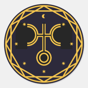 Uranus Occultic Celestial Party Runt Klistermärke