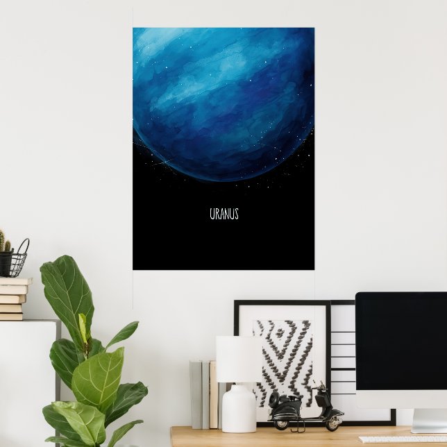 Uranus Planet Artwork - Cosmic Space Illustration Poster (Hemmakontoret)