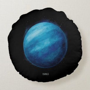Uranus Planet Artwork - Cosmic Space Illustration Rund Kudde