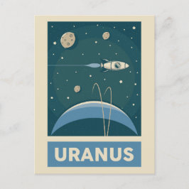 Uranus Retro Galaxy Rocket Vykort