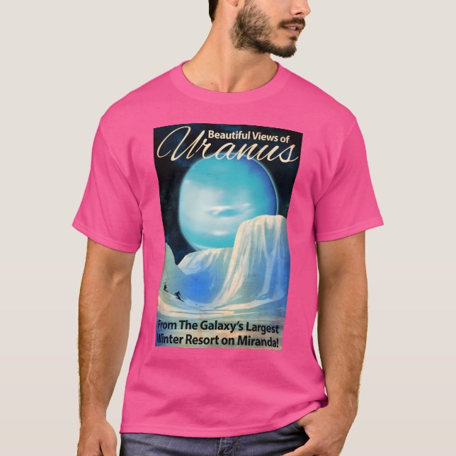 Uranus Retro Space Art T Shirt (Framsida)