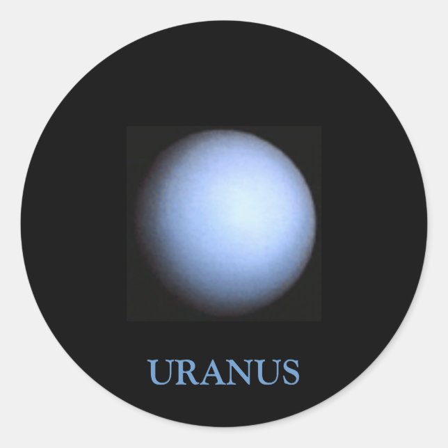 Uranus Sticker Runt Klistermärke (Framsida)
