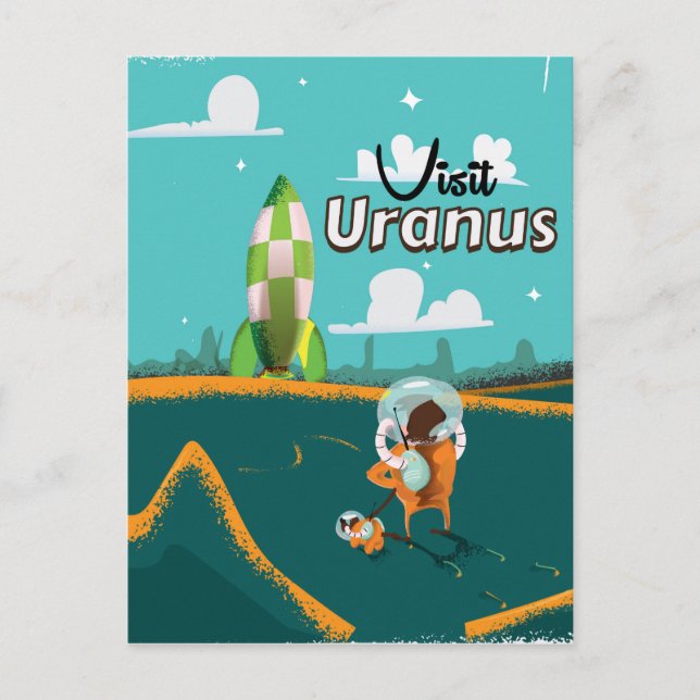 Uranus vintage serie resemålningaffisch vykort (Framsida)