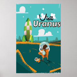 Uranus vintage tecknad Travel Poster