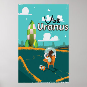 Uranus vintage tecknad Travel Poster