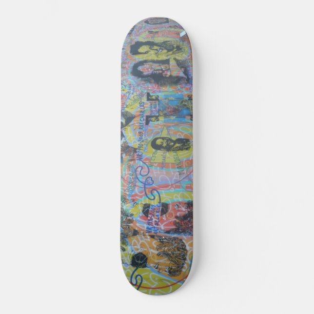 Urba Graffiti Wall Art Mini Skateboard Bräda 18,7 Cm (Framsida)