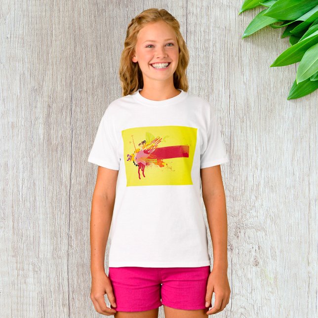 Urban Abstrakt Röd och Gul Grunge T Shirt (Skapare uppladdad)