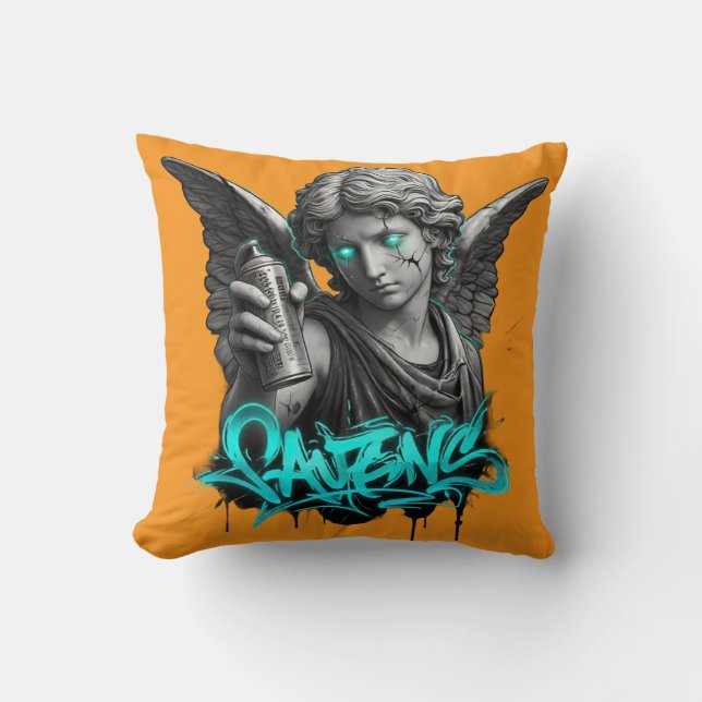 Urban Angel Graffiti Cushion – Broken Statue Stree Kudde (Framsida)
