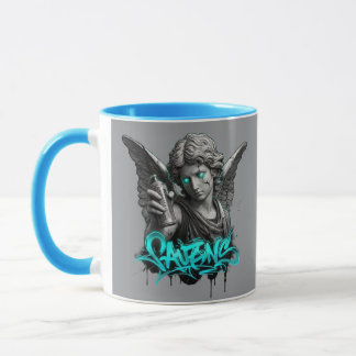 Urban Angel Graffiti Mug – Broken Statue Street Ar Mugg