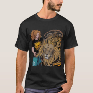 Urban Anime Fantasy Lejon Grafisk T-Shirt