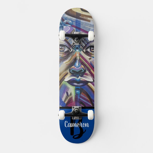 Urban Art Ansikte Mini Skateboard Bräda 18,5 Cm (Framsida)